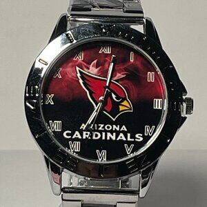 Arizona Cardinals NFL Team Logo Men's Stainless-Steel Silver Watch NEW